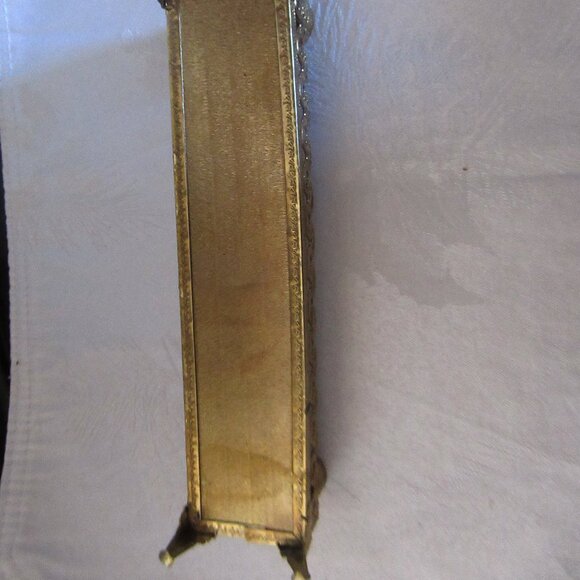 This is a vintage vanity tray with a mirror and lipstick holders. - Picture 9 of 13